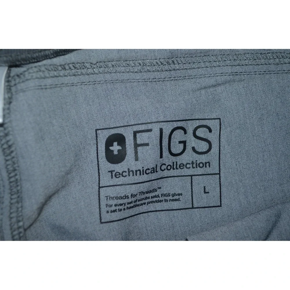 FIGS Technical Collection Cargo Scrub Pants Gray Womens Sz Large Straight Leg